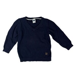 Janie‎ And Jack Baby Boys Cotton V Neck Navy Long Sleeve Sweater 6-12 Months